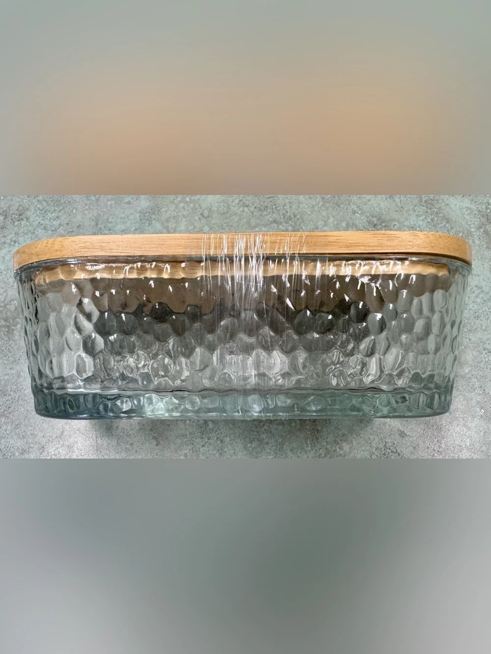 Amazon Bamboo-Lidded Glass Butter Dish with Ceramic Stainless Spreader